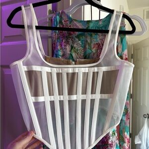 ASOS Nude Mesh Corset Top